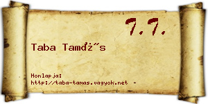 Taba Tamás névjegykártya